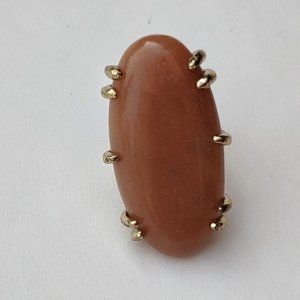 Butterscotch & Gold Statement Fashion Ring Sz 9.5